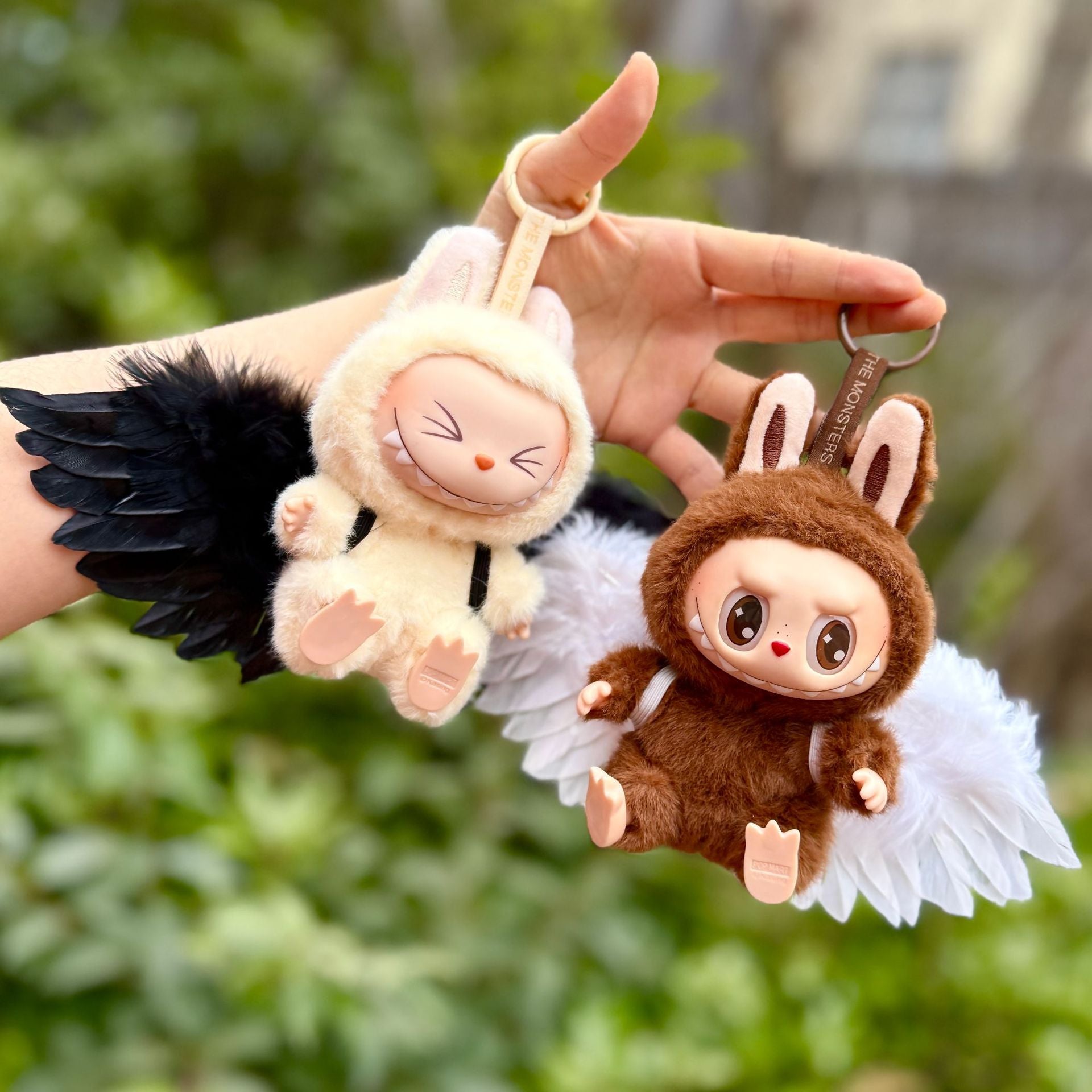 [Labubu Dress Up] First/Second Generation Labubu Doll Clothes Pendant Sitting Party Series Angel Feather Wings - URANBATO