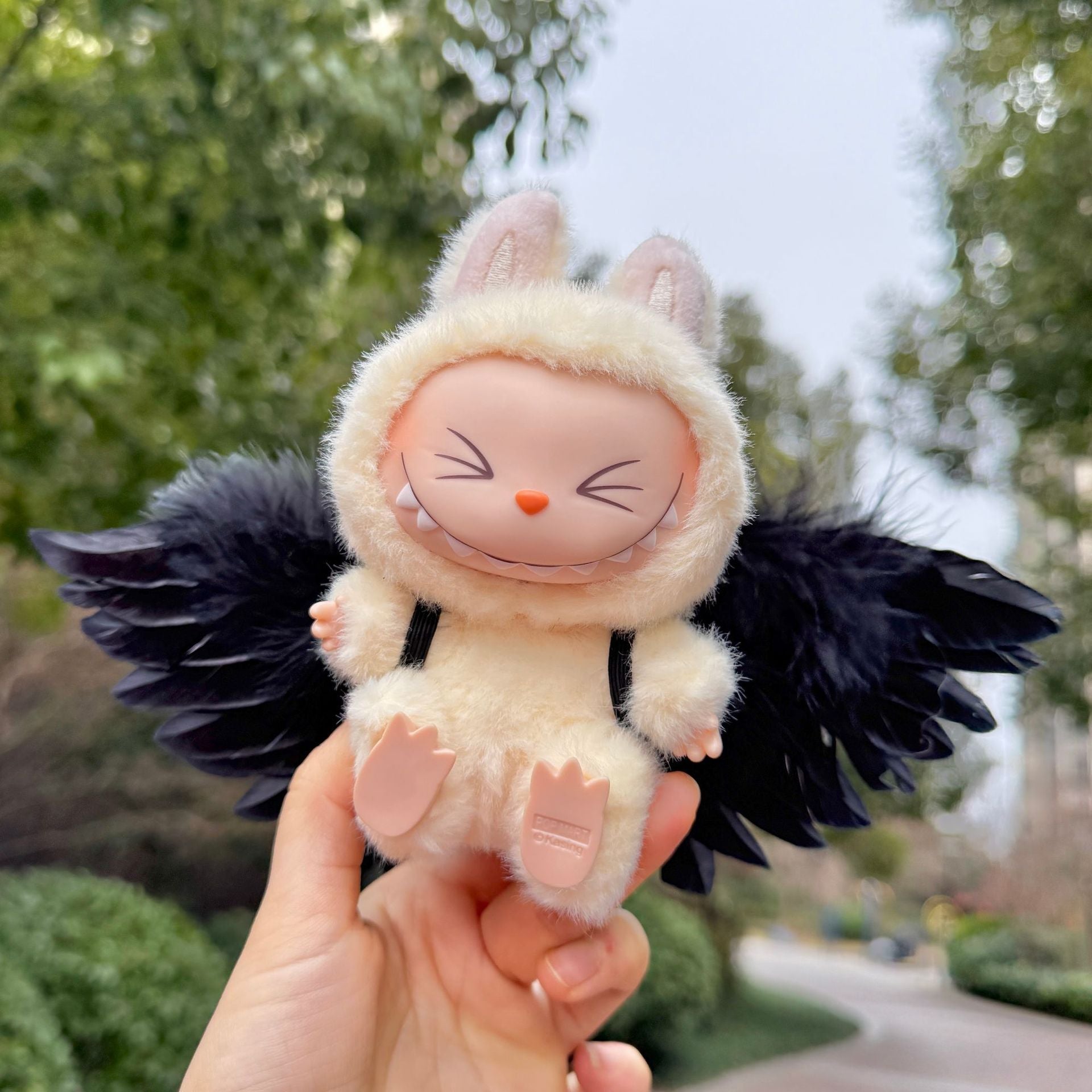 [Labubu Dress Up] First/Second Generation Labubu Doll Clothes Pendant Sitting Party Series Angel Feather Wings - URANBATO