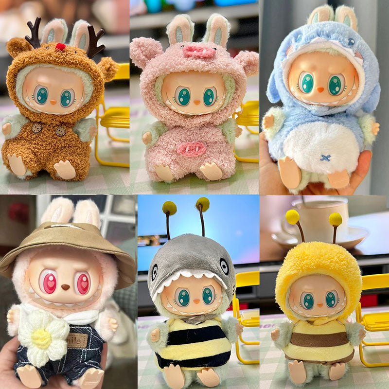 [Labubu Dress Up] First/Second Generation Labubu Doll Clothes Sit and Sit Party Shark Elk Set - URANBATO