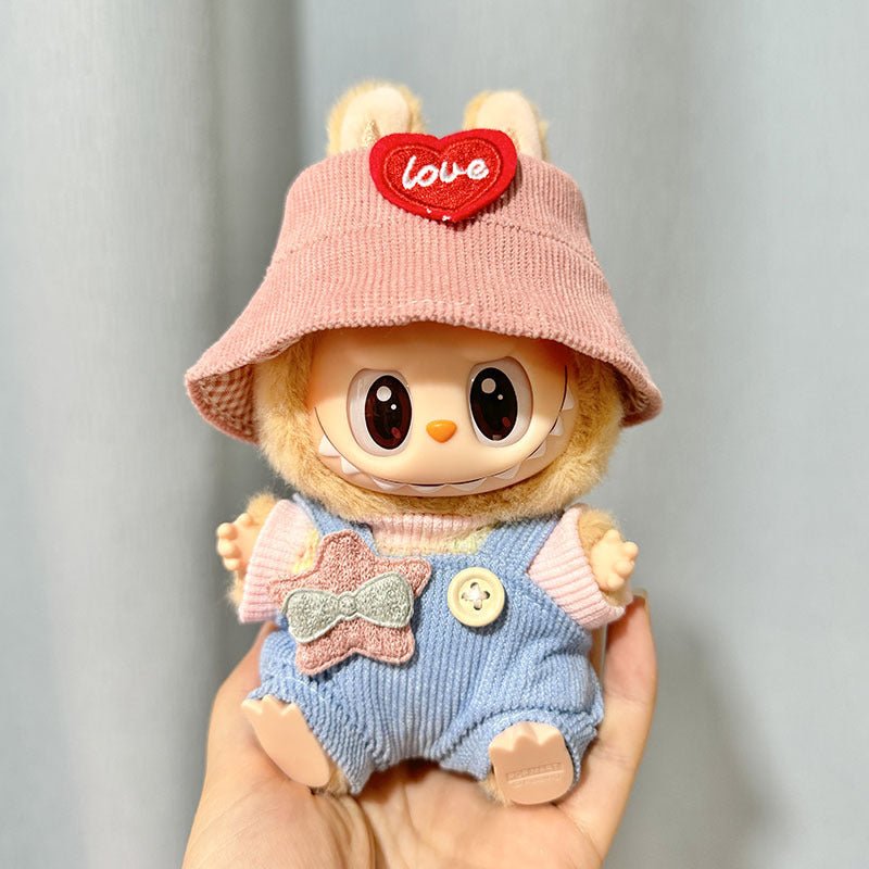 [Labubu Dress Up] Second Generation Labubu Doll Clothes Pendant Sitting Party Series Corduroy Overalls - URANBATO