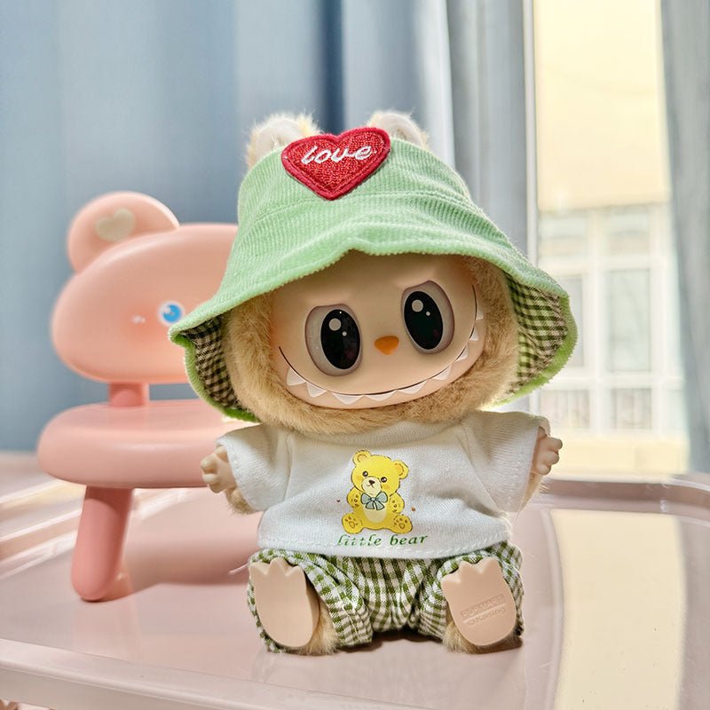 [Labubu Dress Up] Second Generation Labubu Doll Clothes Pendant Sitting Party Series Corduroy Overalls - URANBATO
