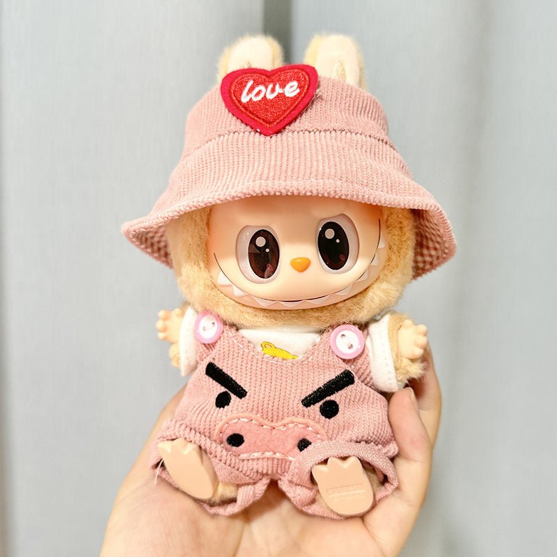 [Labubu Dress Up] Second Generation Labubu Doll Clothes Pendant Sitting Party Series Corduroy Overalls - URANBATO
