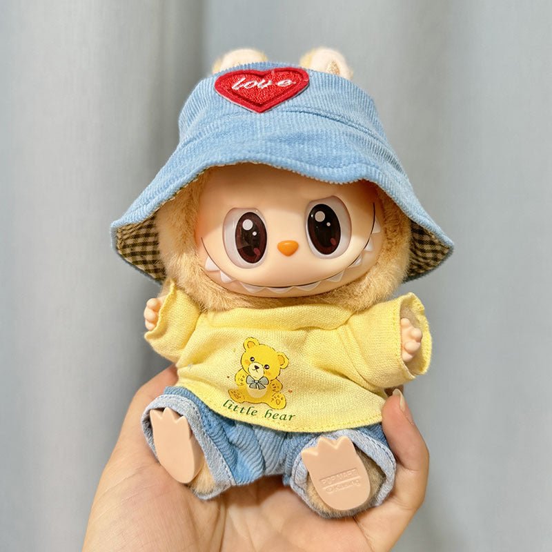 [Labubu Dress Up] Second Generation Labubu Doll Clothes Pendant Sitting Party Series Corduroy Overalls - URANBATO