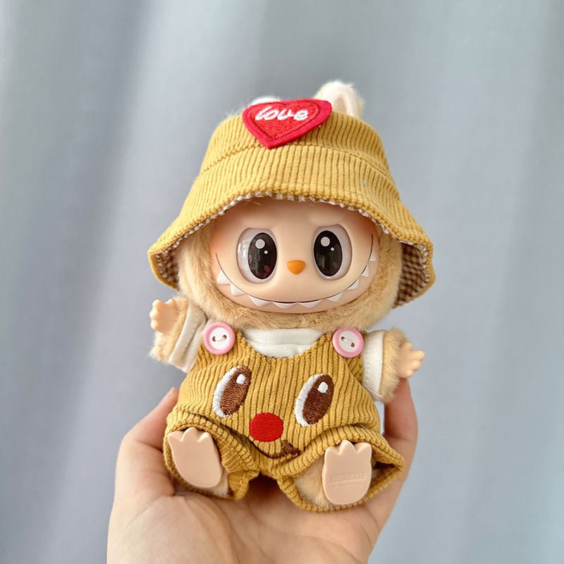 [Labubu Dress Up] Second Generation Labubu Doll Clothes Pendant Sitting Party Series Corduroy Overalls - URANBATO