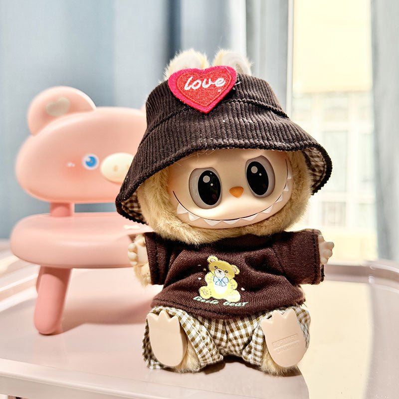 [Labubu Dress Up] Second Generation Labubu Doll Clothes Pendant Sitting Party Series Corduroy Overalls - URANBATO