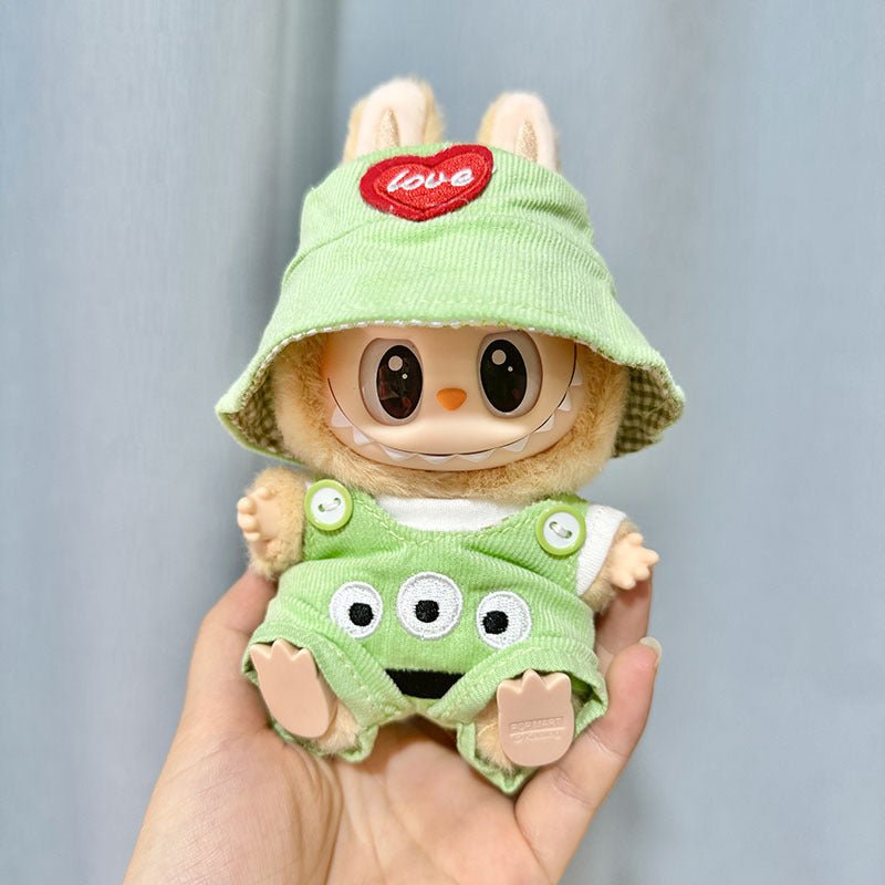 [Labubu Dress Up] Second Generation Labubu Doll Clothes Pendant Sitting Party Series Corduroy Overalls - URANBATO