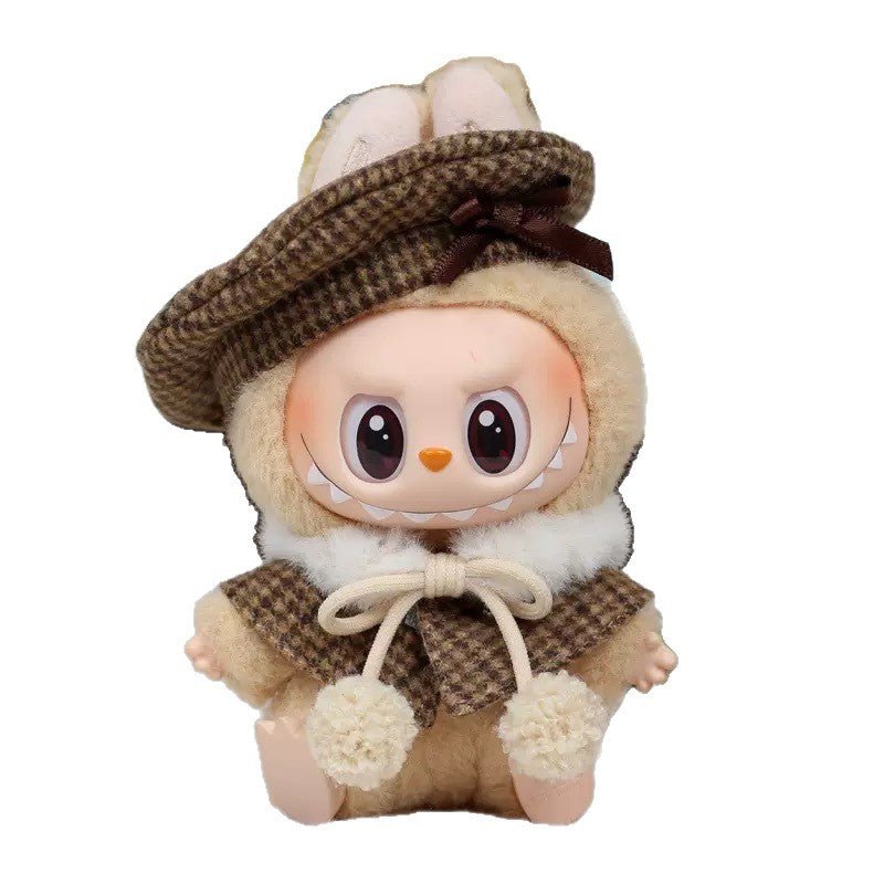 [Labubu Dress Up] Second Generation Labubu Sit Series Chanel Style Cape Baby Clothes Vinyl Pendant - URANBATO