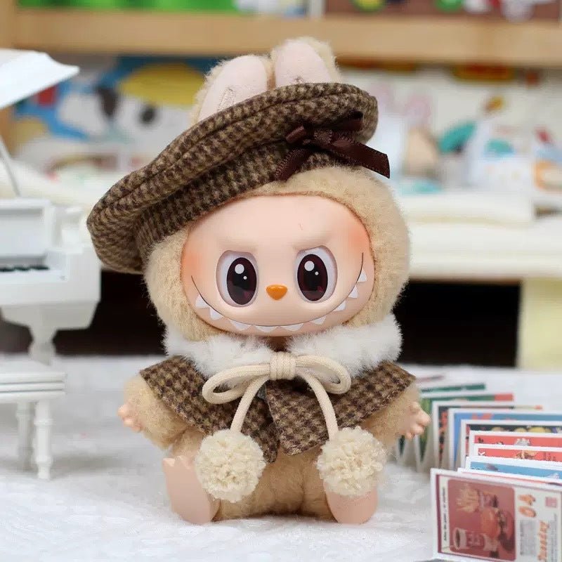 [Labubu Dress Up] Second Generation Labubu Sit Series Chanel Style Cape Baby Clothes Vinyl Pendant - URANBATO