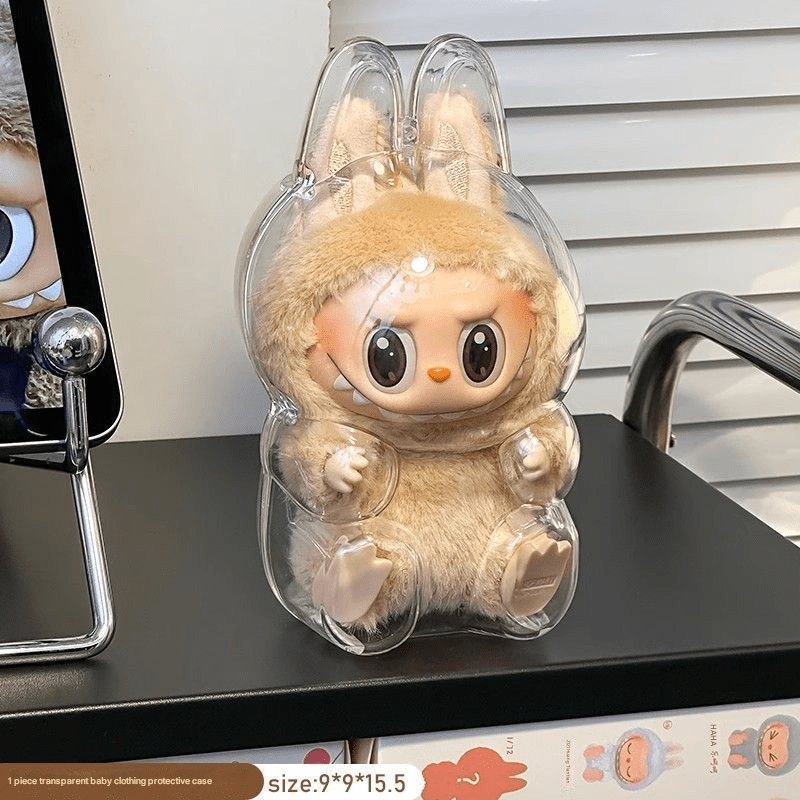 Labubu Macaron Sit - and - Sit Party Doll Transparent Protective Case - URANBATO