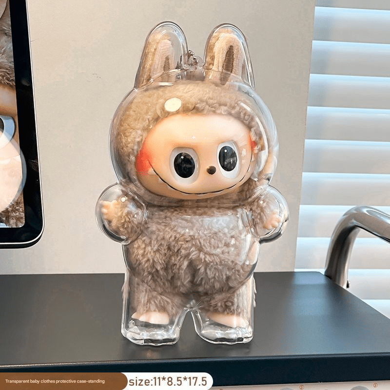 Labubu Macaron Sit - and - Sit Party Doll Transparent Protective Case - URANBATO