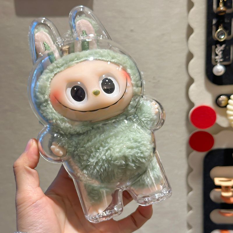Labubu Macaron Sit - and - Sit Party Doll Transparent Protective Case - URANBATO