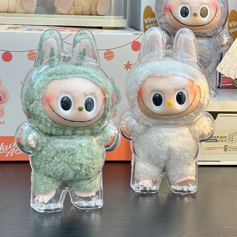 Labubu Macaron Sit - and - Sit Party Doll Transparent Protective Case - URANBATO