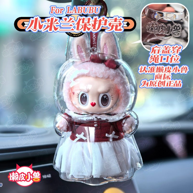 [Lazy and Naughty Beast Original] High - quality LABUBU Little Milan acrylic transparent protective case - URANBATO