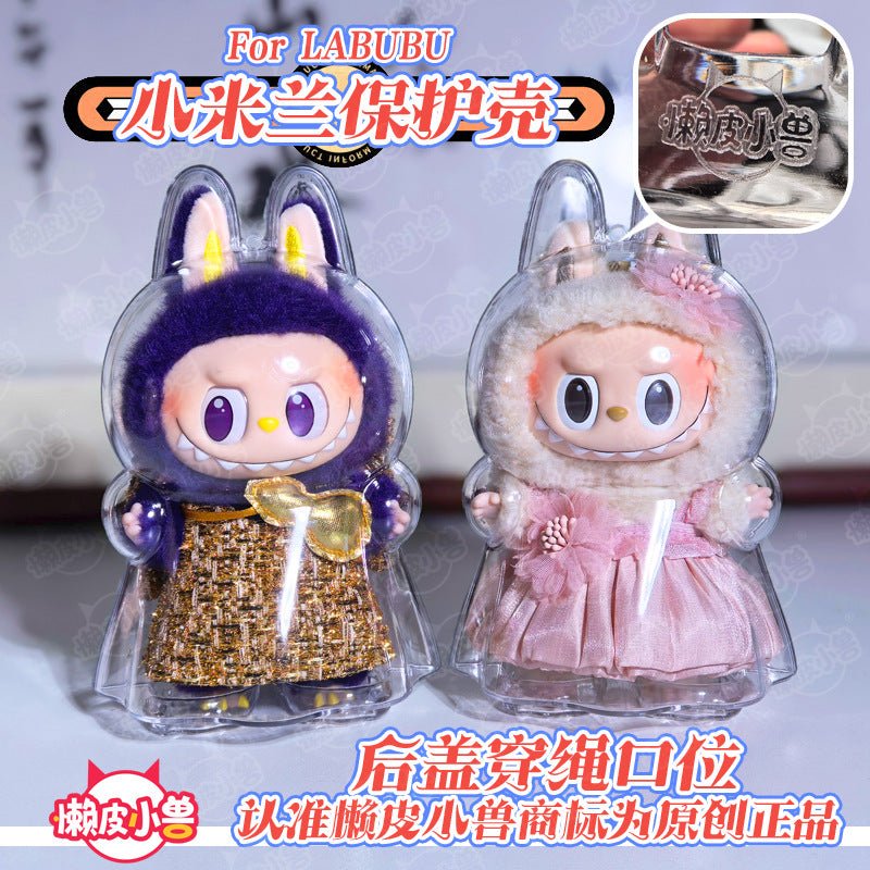 [Lazy and Naughty Beast Original] High - quality LABUBU Little Milan acrylic transparent protective case - URANBATO