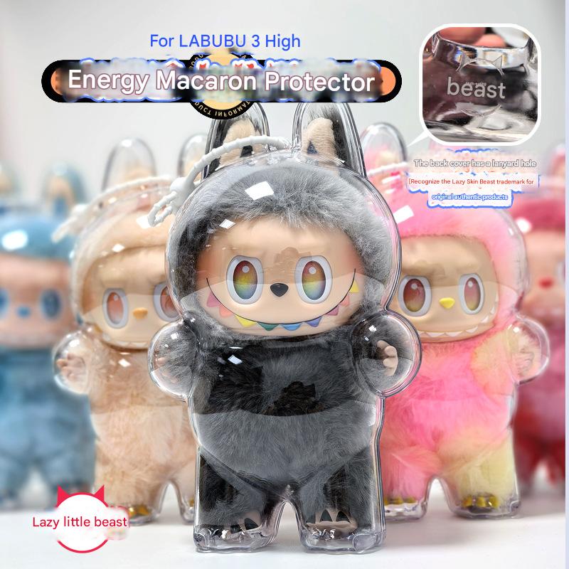 [Lazy Naughty Beast Original] High - quality LABUBU 3 generation macaron acrylic transparent protective case - URANBATO