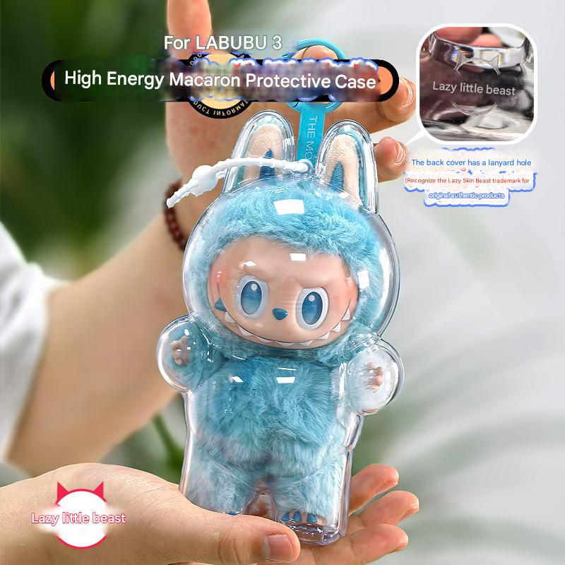 [Lazy Naughty Beast Original] High - quality LABUBU 3 generation macaron acrylic transparent protective case - URANBATO