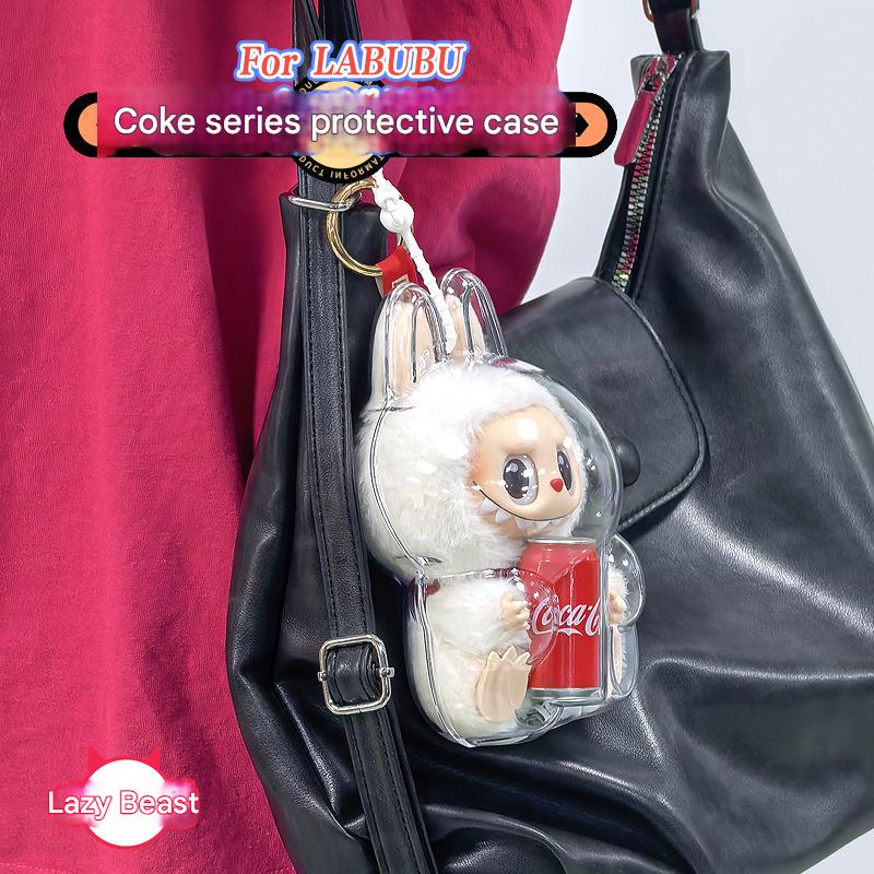 [Lazy Naughty Beast Original] High - quality LABUBU Coke Happy Factor Acrylic Transparent Protective Case - URANBATO