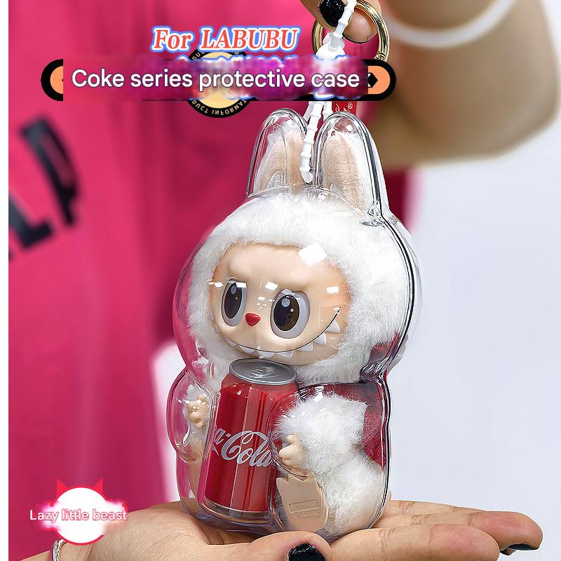 [Lazy Naughty Beast Original] High - quality LABUBU Coke Happy Factor Acrylic Transparent Protective Case - URANBATO