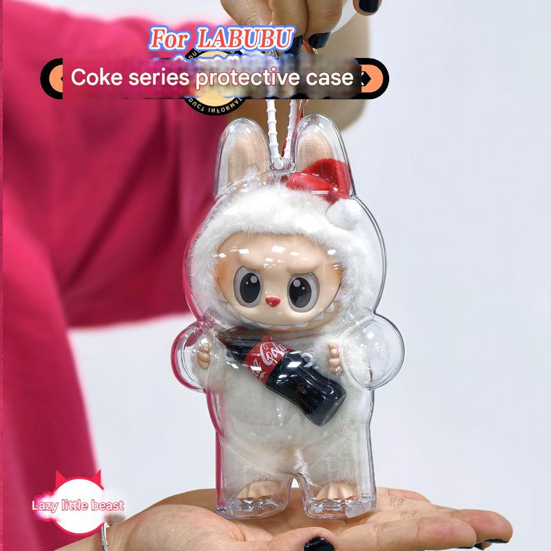 [Lazy Naughty Beast Original] High - quality LABUBU Coke Happy Factor Acrylic Transparent Protective Case - URANBATO