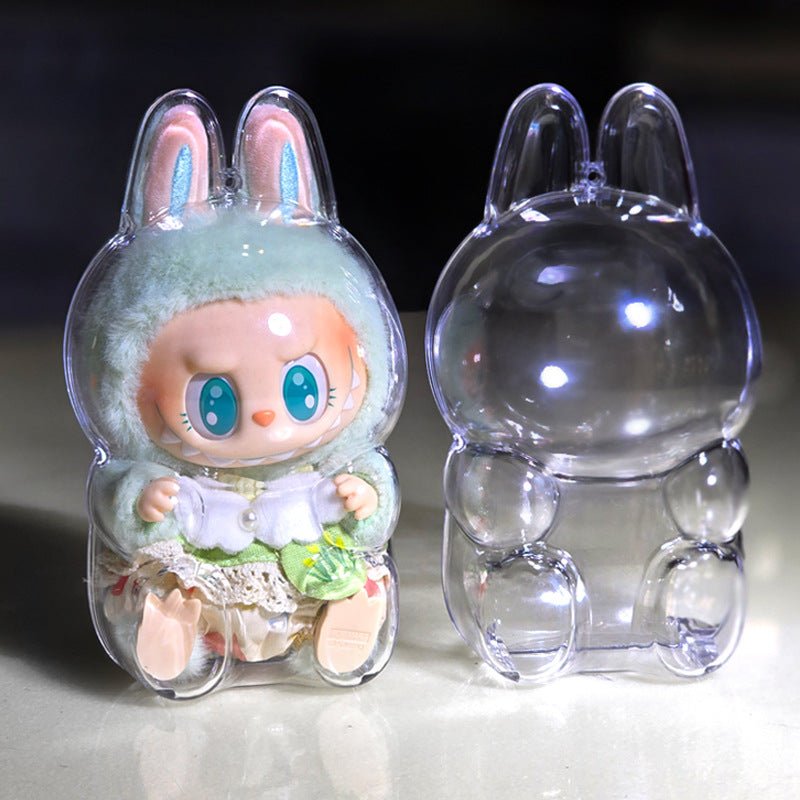 [Lazy Naughty Beast Original] High - quality LABUBU Labubu Sit Party Acrylic Transparent Protective Case - URANBATO