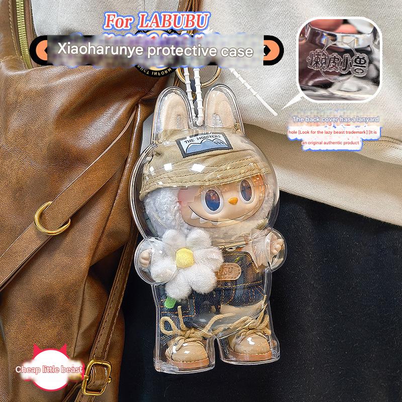[Lazy Skin Beast Original] High - quality LABUBU Labubu transparent protective case - URANBATO