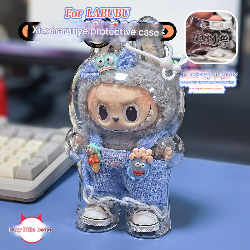 [Lazy Skin Beast Original] High - quality LABUBU Labubu transparent protective case - URANBATO