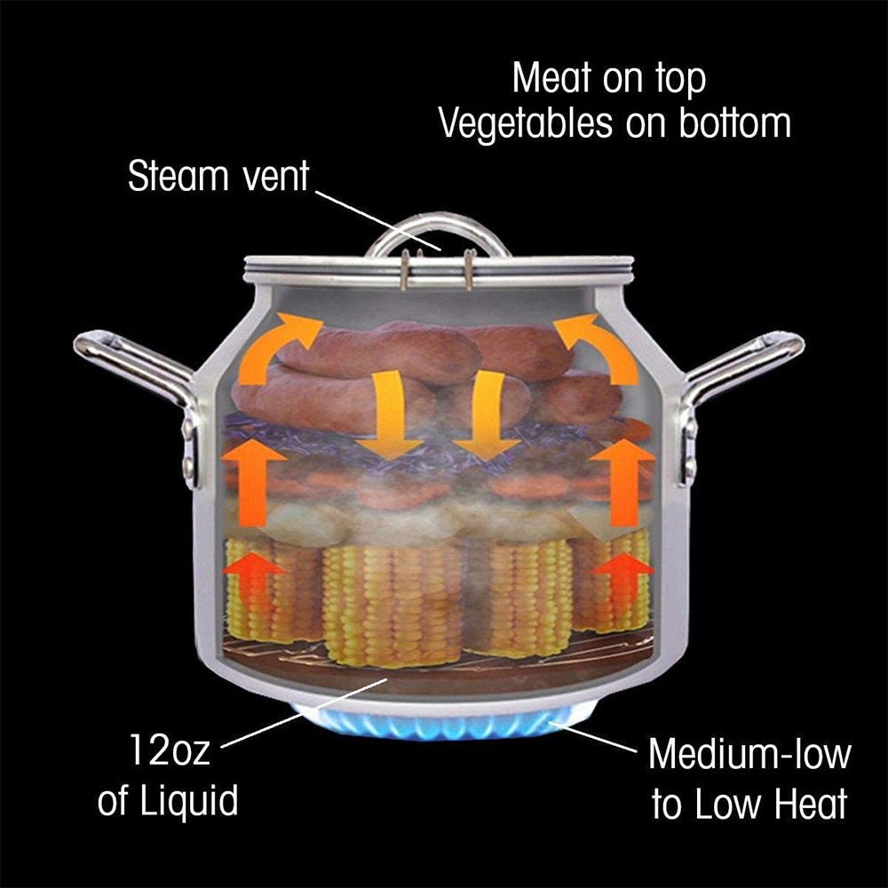 Mongolian stone barbecue pot, outdoor camping micro pressure cooker, high - quality pressure cooker, outdoor explosion - proof open fire cooking pot, large - capacity picnic pot - URANBATO