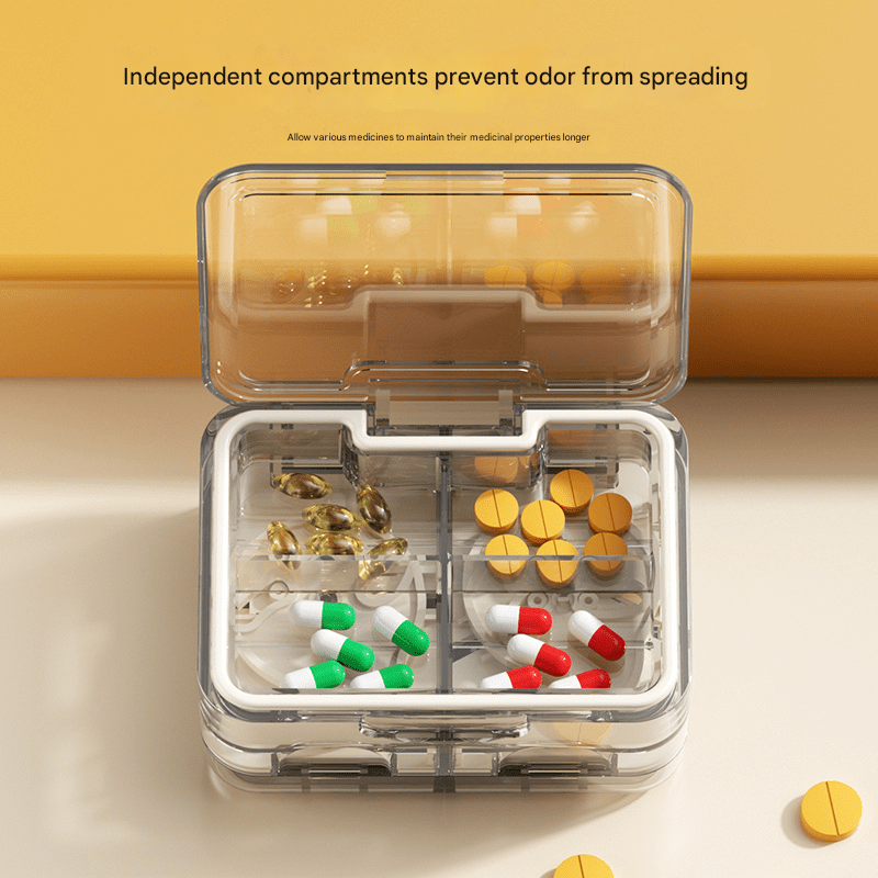 Multifunctional 1/2, 1/3, 1/4 medicine cutter, two - in - one medicine cutter and storage box for outdoor portable moisture - proof medicine box - URANBATO