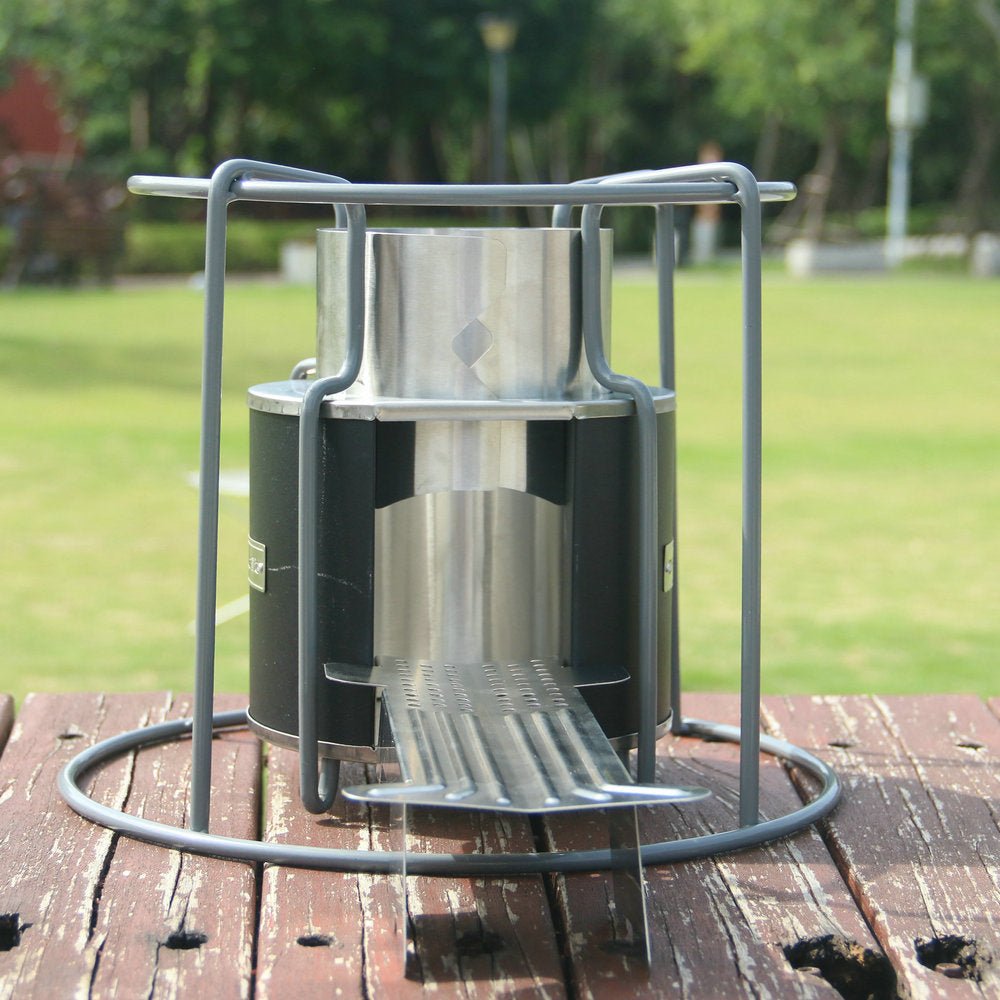 Multifunctional stainless steel outdoor wood stove, energy - saving pellet stove, courtyard party bonfire heating, BBQ grill, multi - fuel stove, camping stove, outdoor portable wood stove - URANBATO