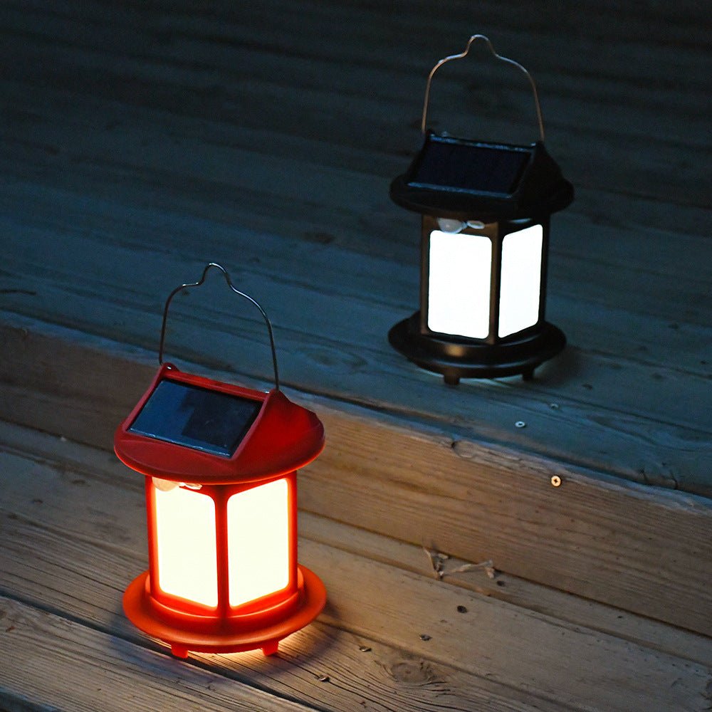 New outdoor garden solar portable hanging lamp, waterproof small palace lantern, home garden camping atmosphere lamp - URANBATO