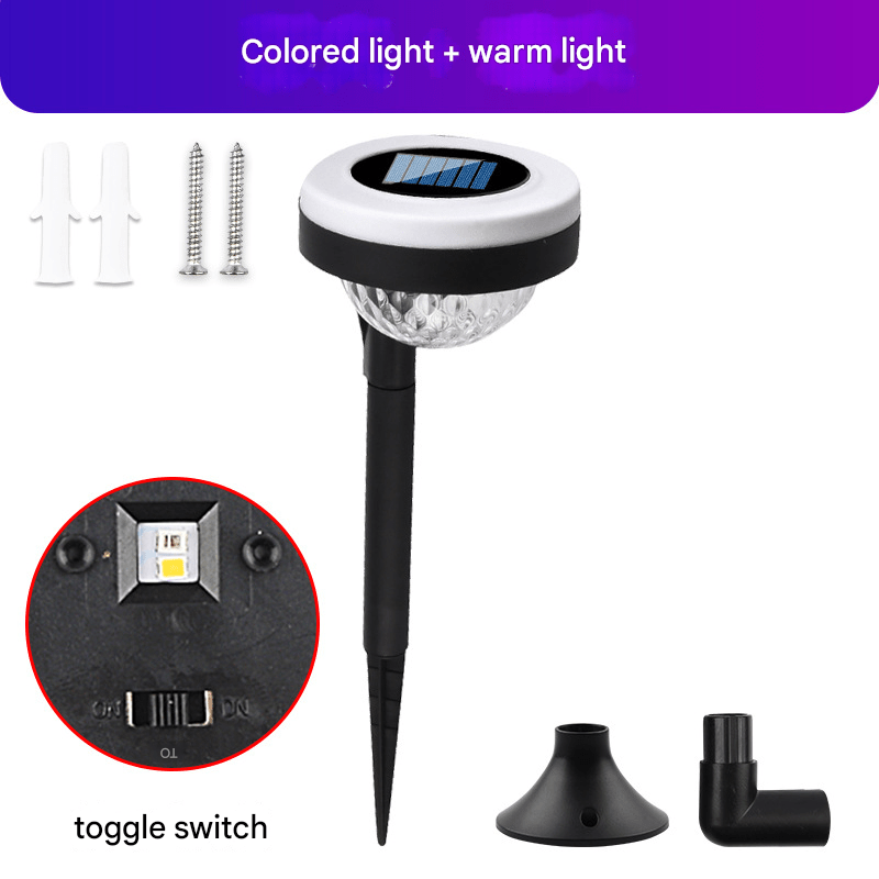 New solar waterproof human body induction wall lamp, garden lighting can be plugged into the ground or wall - mounted, outdoor lawn LED landscape light, white light and warm light dual color, automatically lights up when people come - URANBATO