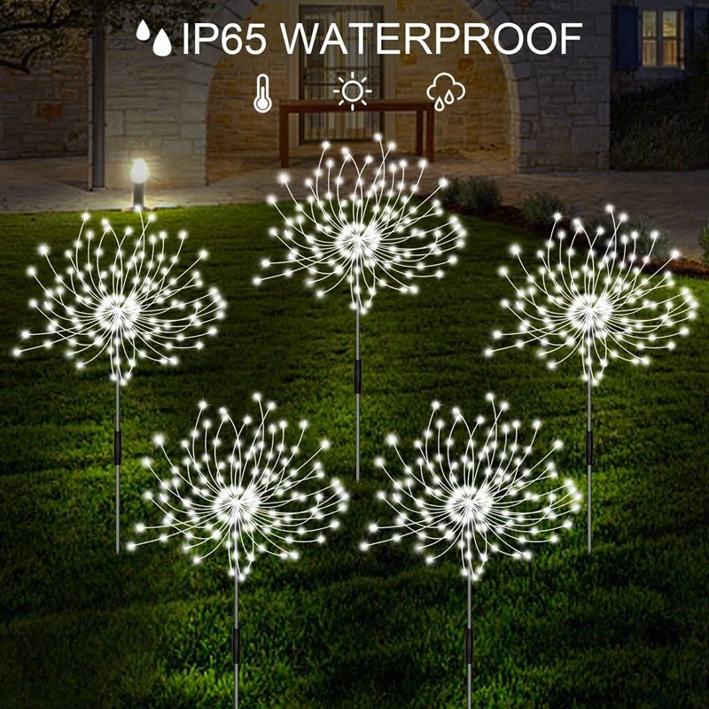 One - to - many solar fireworks lights, remote control string lights, garden lawn atmosphere lights, waterproof dandelion lawn ground lights, Christmas decorative lights - URANBATO