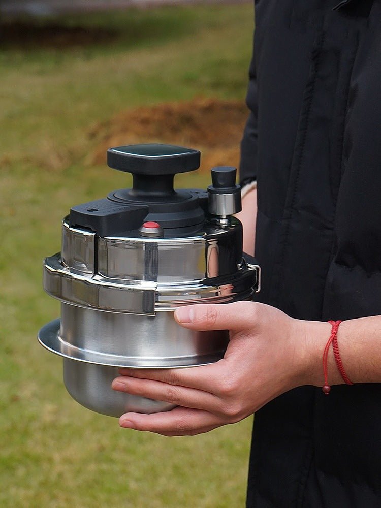 Outdoor camping car household pressure cooker, camping portable 1.6L pressure cooker, 304 stainless steel mini pressure cooker, induction cooker soup mini rice cooker - URANBATO