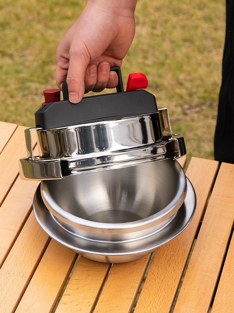 Outdoor camping car household pressure cooker, camping portable 1.6L pressure cooker, 304 stainless steel mini pressure cooker, induction cooker soup mini rice cooker - URANBATO