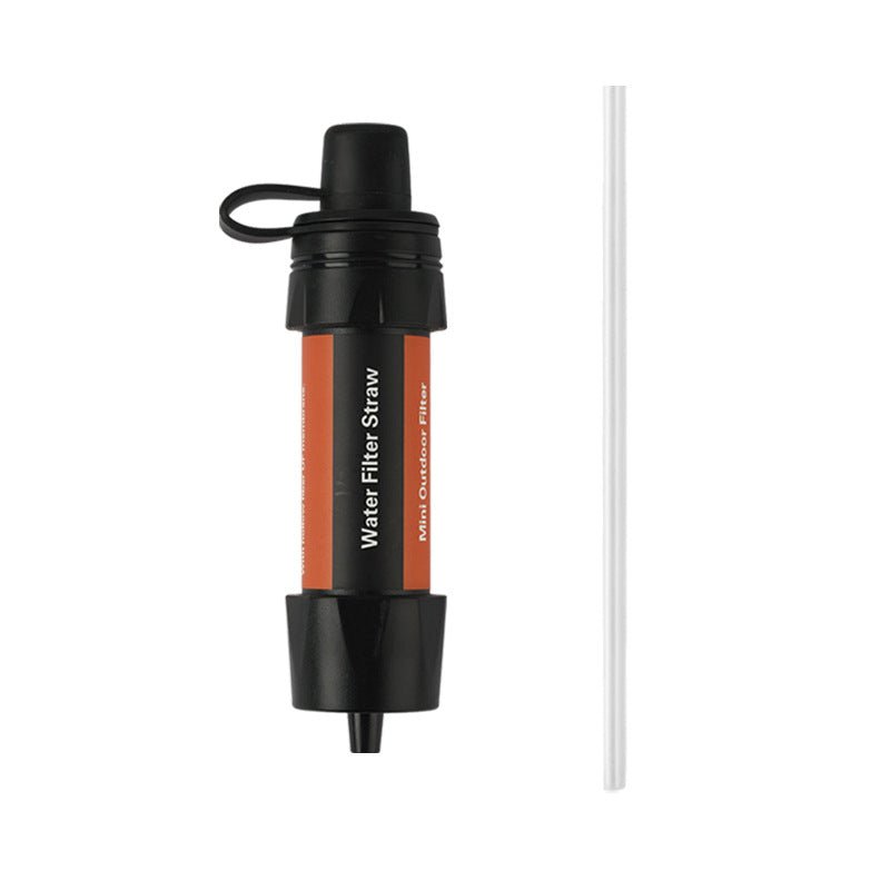Outdoor emergency portable water purifier, camping disaster relief filter straw, camping adventure survival tool, mountaineering hiking water purifier cup filter water bag - URANBATO