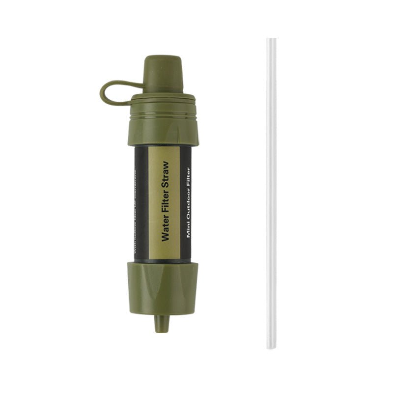 Outdoor emergency portable water purifier, camping disaster relief filter straw, camping adventure survival tool, mountaineering hiking water purifier cup filter water bag - URANBATO