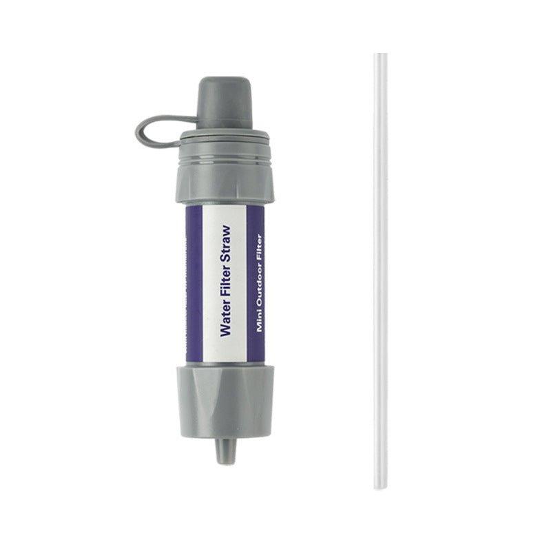 Outdoor emergency portable water purifier, camping disaster relief filter straw, camping adventure survival tool, mountaineering hiking water purifier cup filter water bag - URANBATO