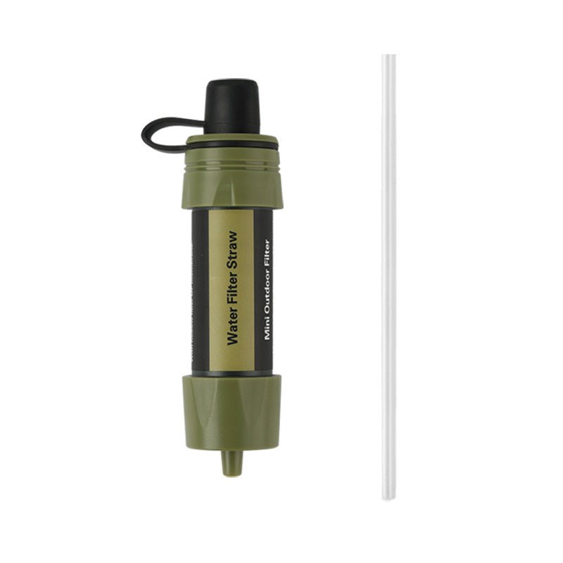 Outdoor emergency portable water purifier, camping disaster relief filter straw, camping adventure survival tool, mountaineering hiking water purifier cup filter water bag - URANBATO