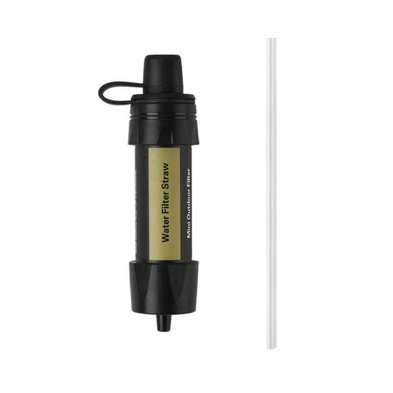 Outdoor emergency portable water purifier, camping disaster relief filter straw, camping adventure survival tool, mountaineering hiking water purifier cup filter water bag - URANBATO