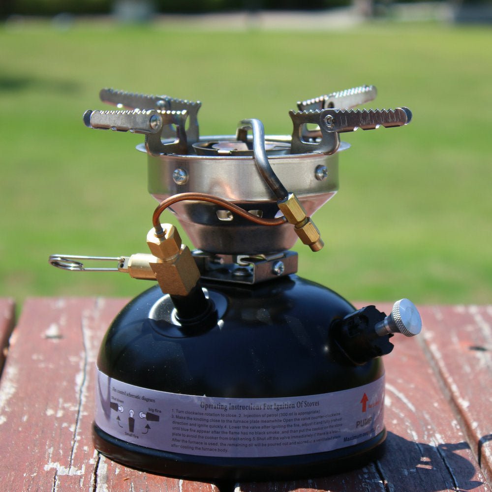 Outdoor integrated portable gasoline stove, kerosene, diesel and alcohol stove head, outdoor picnic stove, maintenance - free multi - fuel stove, can be used for alcohol/gasoline/diesel/outdoor gas tank - URANBATO