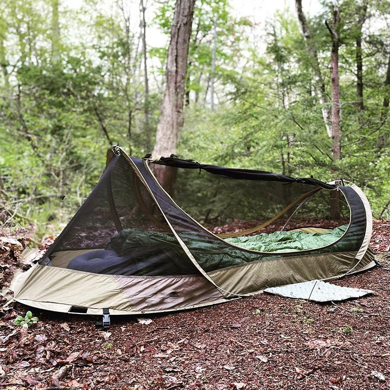 Outdoor single - person tactical tent, anti - mosquito and waterproof field tent, can be matched with outdoor folding bed - URANBATO