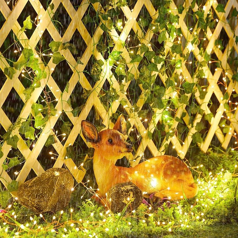 Outdoor solar firecracker light string, courtyard garden lawn LED copper wire light, wiring - free waterproof light string, Christmas decoration lights - URANBATO