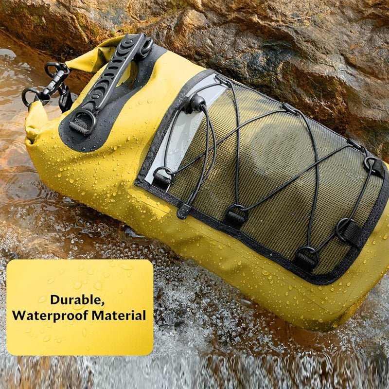 Outdoor waterproof bucket bag,30L/20L large capacity waterproof bag for camping and beach, 100% waterproof backpack for rafting and swimming, net bag for hiking and mountaineering - URANBATO