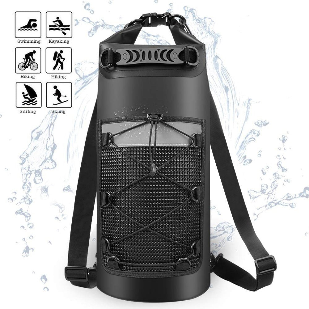 Outdoor waterproof bucket bag,30L/20L large capacity waterproof bag for camping and beach, 100% waterproof backpack for rafting and swimming, net bag for hiking and mountaineering - URANBATO