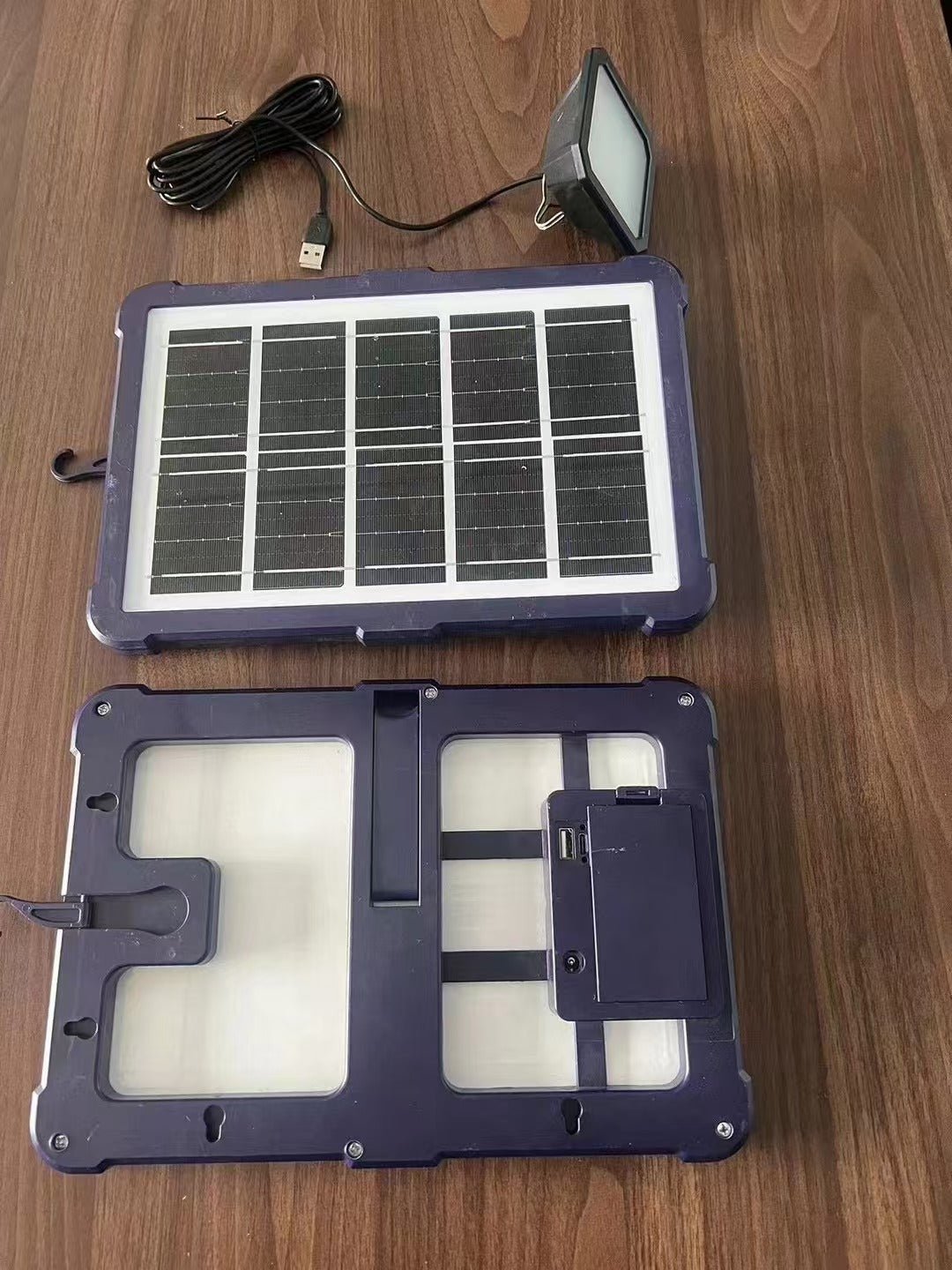 Portable Monocrystalline Solar Kit,IP67 Stormproof,5V1.5W Panel Twin LED Lights 4800mAh Li - Battery｜4H Single - Light Runtime｜255×165mm Palm - Sized - URANBATO