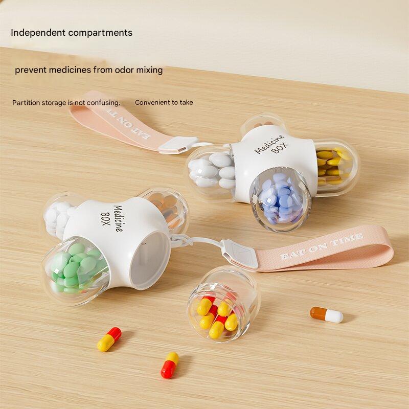 Portable Pill Organizer,7 - Day Compartments,50g Medical - Grade 39×39mm Compact,Moisture - Proof Seal,Elderly Medication Aid - URANBATO