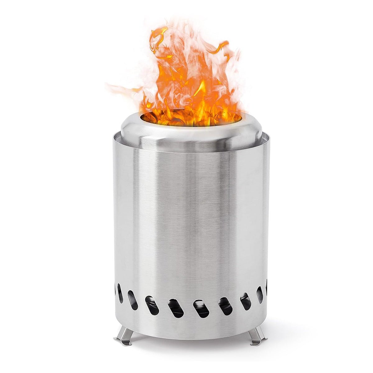 Portable stainless steel outdoor smokeless wood stove, indoor courtyard multi - function stove, camping desktop smokeless stove, BBQ charcoal grill - URANBATO