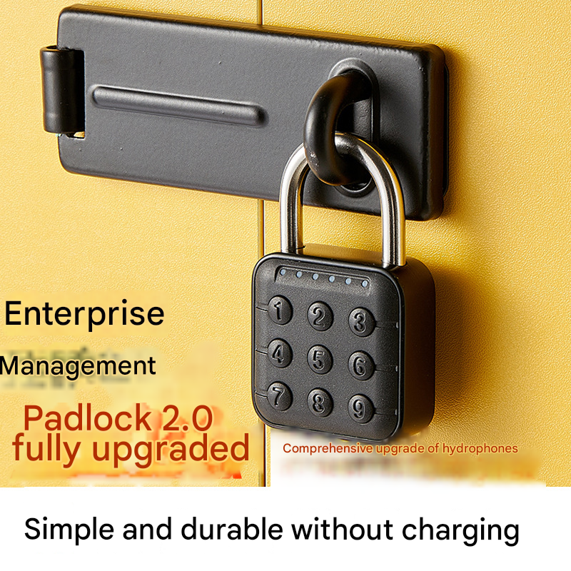 Smart button password padlock, home waterproof TUYA fingerprint lock, student fingerprint small lock