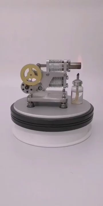 Load video: Power rocker arm Stirling engine model, educational physics toy, novel creative technology gift