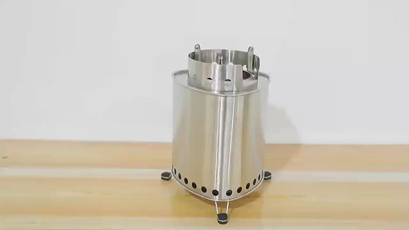 Outdoor camping smokeless wood stove, stainless steel stove portable campfire stove, patio heating stove fire pit